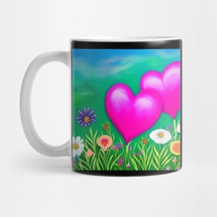 Valentine Wall Art - Entwined hearts - Unique Valentine Fantasy Planet Landsape - Photo print, canvas, artboard print, Canvas Print and T shirt Mug